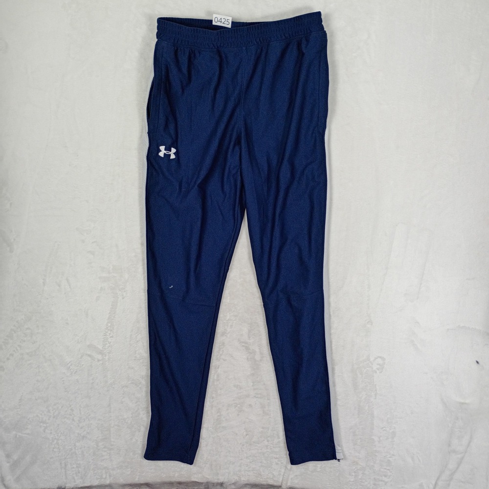 Under Armour Joggers Mens Medium Blue Mesh Stripe Athletic Training Track Pants